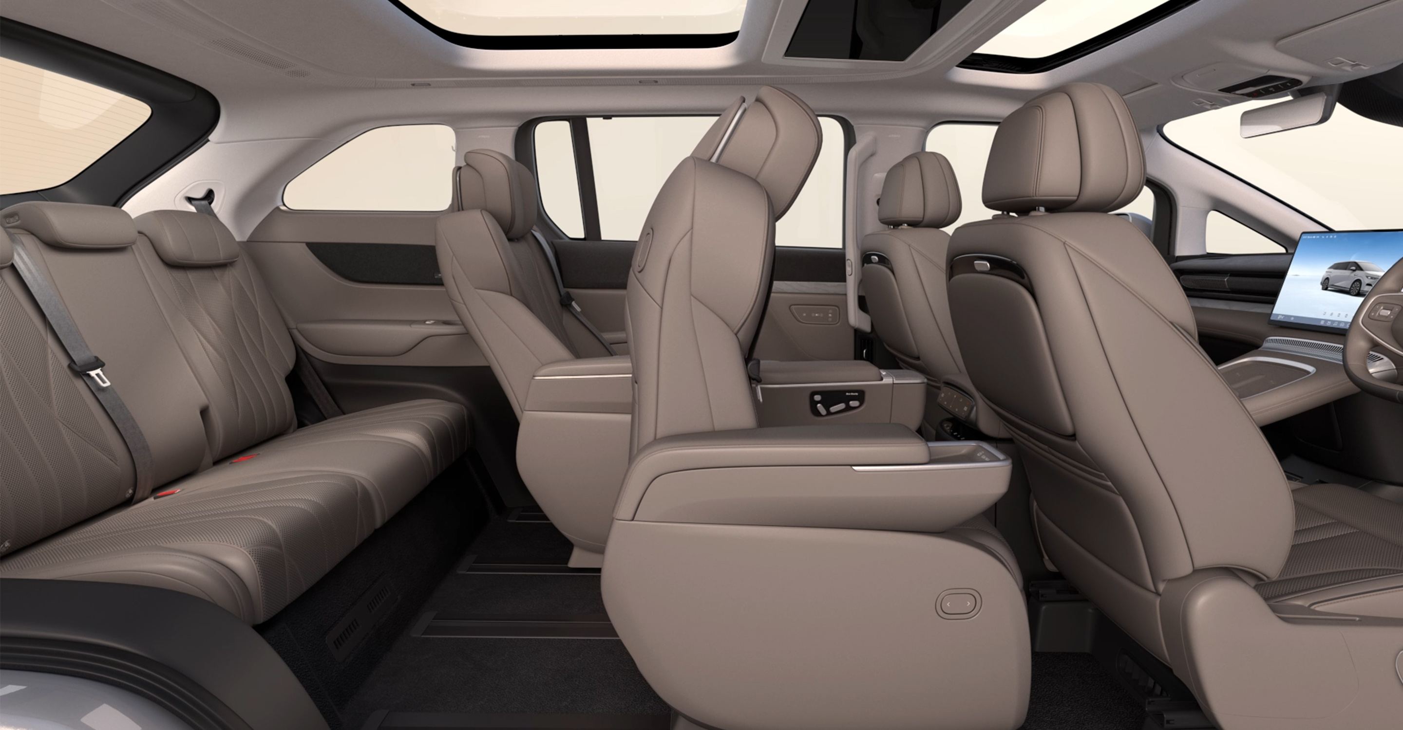 XPENG X9 easy access to the third row